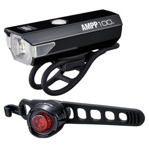 CATEYE AMPP 100 / ORB RECHARGABLE BIKE LIGHT SET:   CA490A100ORBRC