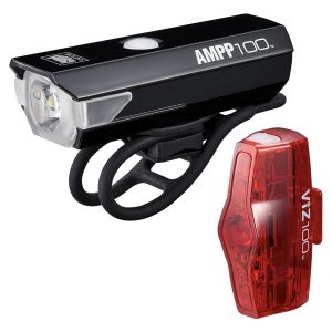 CATEYE AMPP 100 / VIZ 100 BIKE LIGHT SET:   CA490A100V100