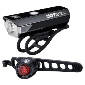 CATEYE AMPP 200 / ORB RECHARGABLE BIKE LIGHT SET:   CA490A200ORBRC