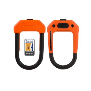 HIPLOK DX D LOCK 14MM X 15 X 8.5CM HARDENED STEEL (DIAMOND SOLD SECURE): ORANGE 14MM X 15 X 8.5CM HLDX1OR