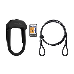 HIPLOK DX+ D-LOCK & 2M CABLE: BLACK  HLDXCAB