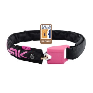 HIPLOK LITE WEARABLE CHAIN LOCK 6MM X 75CM - WAIST 24-44 INCHES (BRONZE SOLD SECURE): BLACK/PINK 6MM X 75CM HLLT1BP